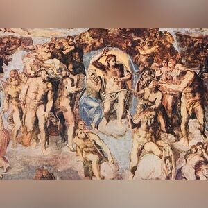 JESUS CHRIST VIRGIN MARY Original 1950’s Vintage Fine Art Print MICHELANGELO